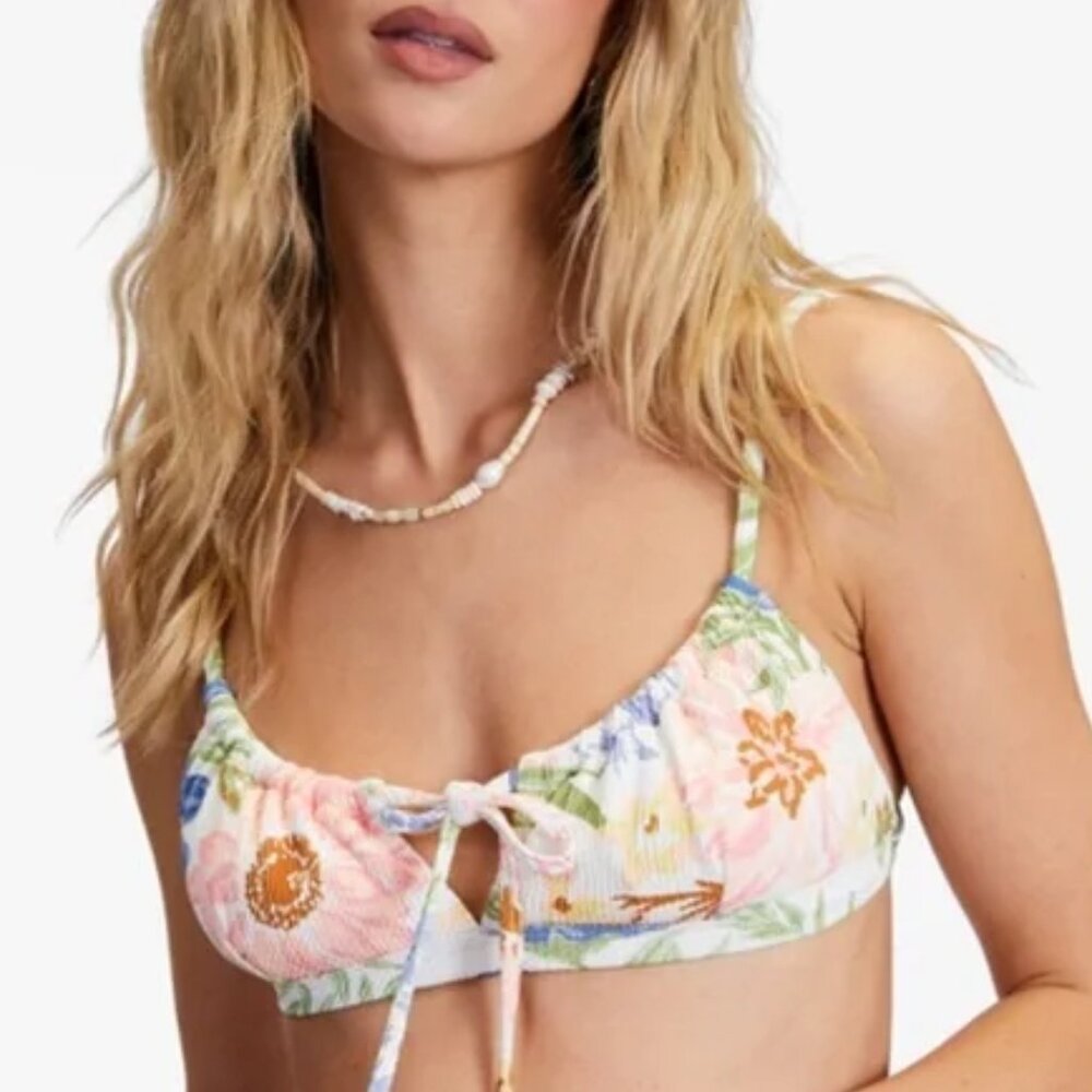 Billabong Ur A Dream Coco Bralette Bikini Top White Floral